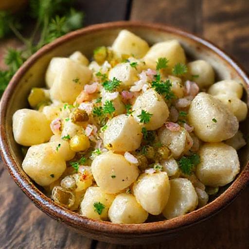 Klassischer Kartoffelklößchen-Salat