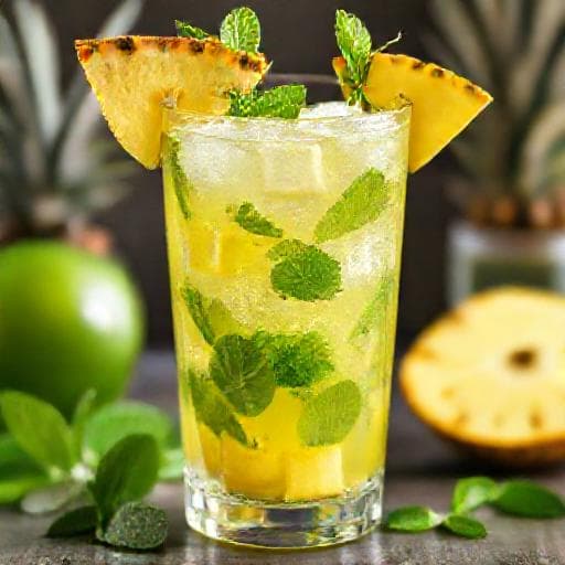 Mojito mit tropischer Note (Ananas)