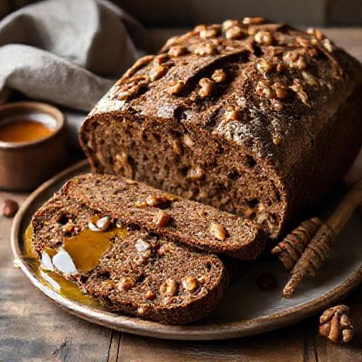 Friss-dich-dumm-Brot mit Nüssen und Honig