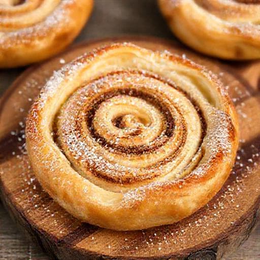 Klassische Zimt-Zucker Blätterteigschnecken