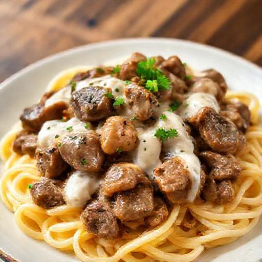 Klassisches Boeuf Stroganoff