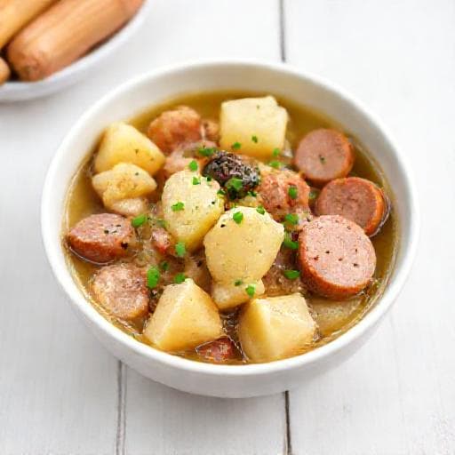 Schneller Steckrübeneintopf mit Wurst