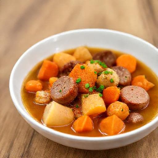 Schneller Möhreneintopf mit Würstchen