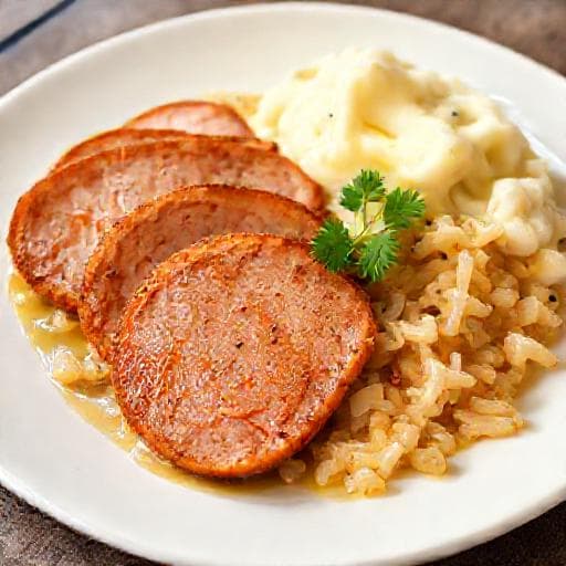 Saumagen mit Sauerkraut und Kartoffelpüree