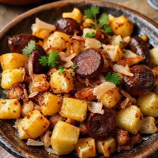 Klassisches Blunzengröstl
