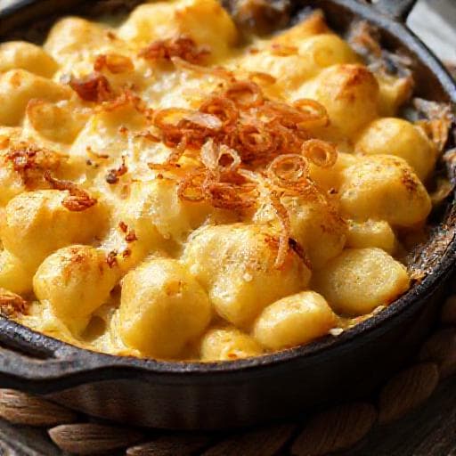 Eiernockerl mit Käse überbacken (Tiroler Art)
