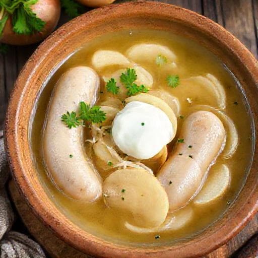 Saure Zipfel mit Apfel und Meerrettich