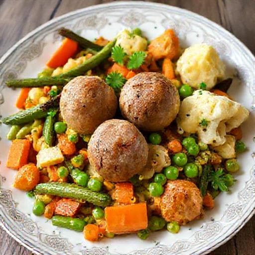 Leipziger Allerlei mit Kalbsfrikadellen