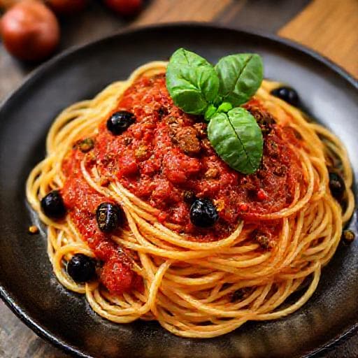 Spaghetti Puttanesca mit Sardellenpaste