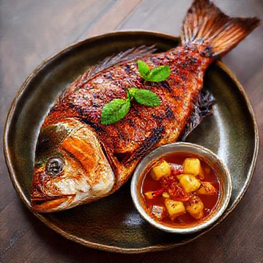 Ikan Bakar Portugis with Nyonya Sambal