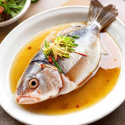 Ikan Siakap Stim Teochew (Steamed Sea Bass Teochew Style)
