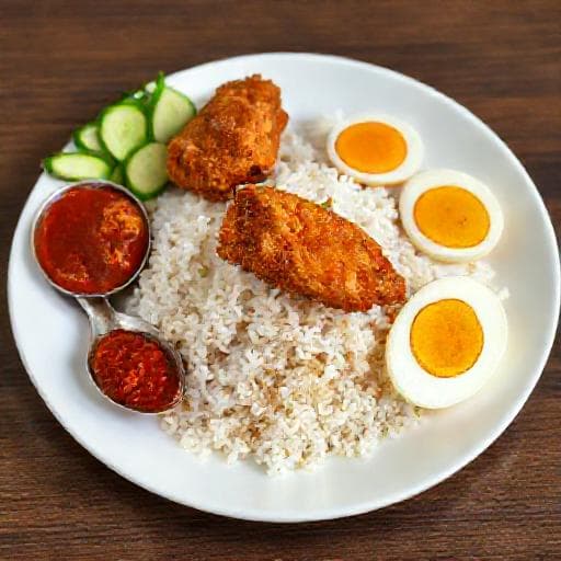 Nasi Lemak Ayam Goreng Berempah (Simplified)