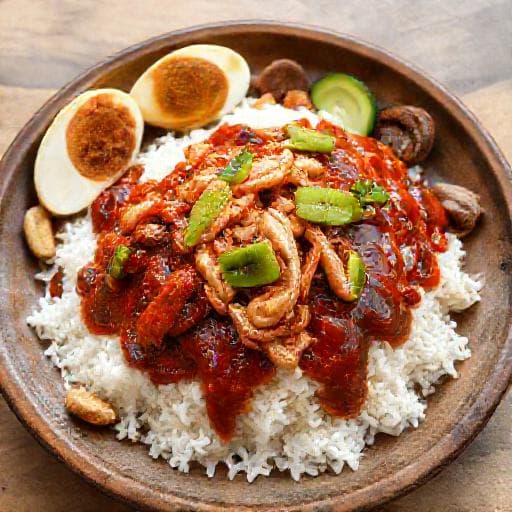 Nasi Lemak Sambal Sotong with Petai