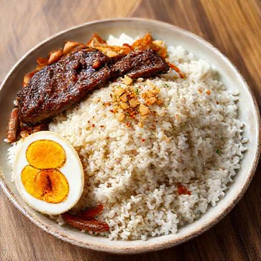 Nasi Lemak Rendang Daging with Spiced Beef Ribs
