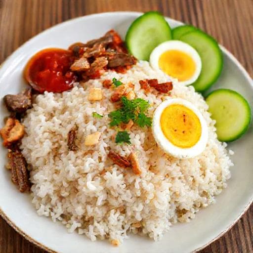 Quick Nasi Lemak Pandan