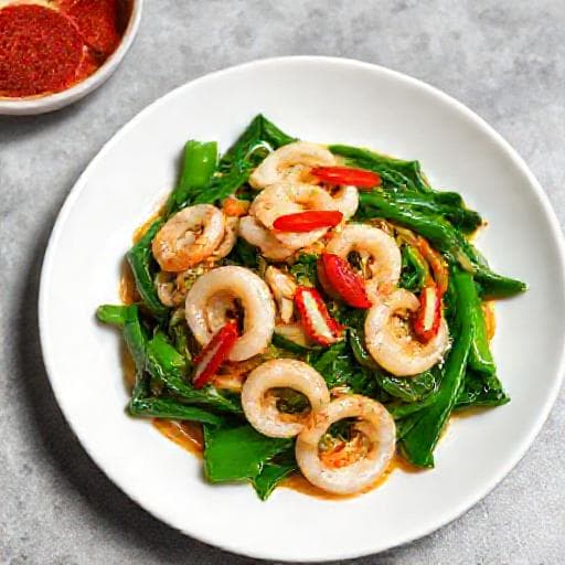Quick Sotong Kangkung Stir-fry