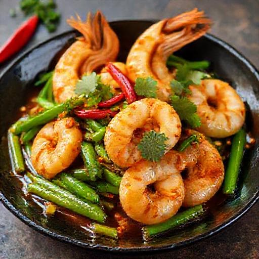 Kam Heong Prawns with Petai