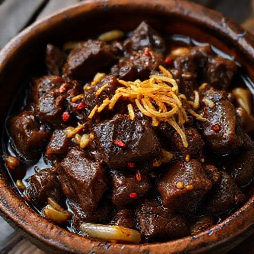 Daging Masak Hitam Pedas Manis (Spicy Sweet Black Beef)