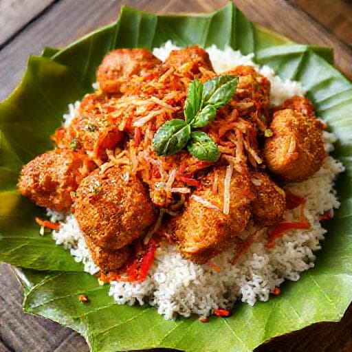 Nasi Ayam Gepuk Sambal Matah (Balinese Style)