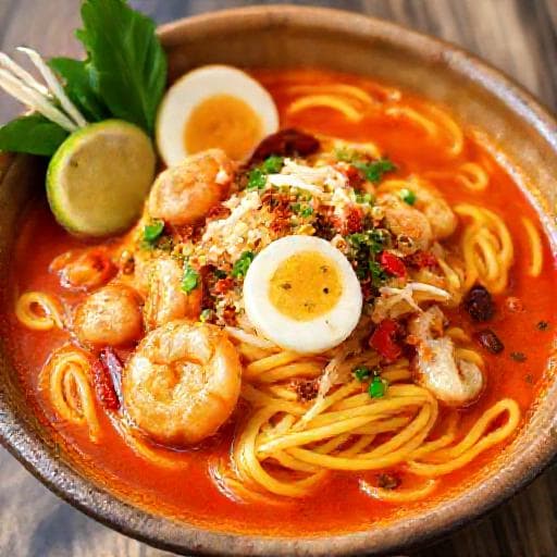 Spicy Seafood Mee Rebus Johor