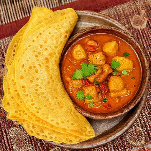 Roti Jala dengan Kari Ayam (Classic)