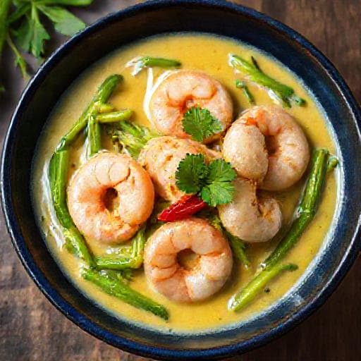 Pucuk Paku Masak Lemak with Prawns