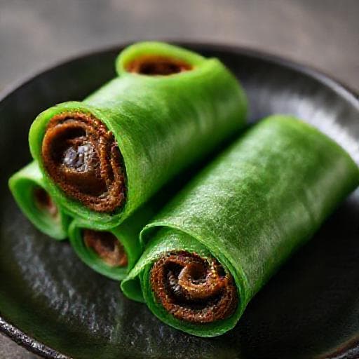Kuih Ketayap Gulung (Regional Twist - Coconut & Gula Melaka Rolls)