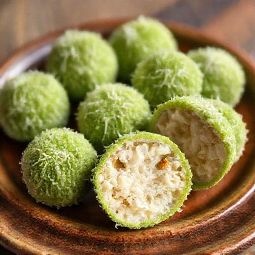 Kuih Onde-Onde Kelapa (Coconut Filling Twist)