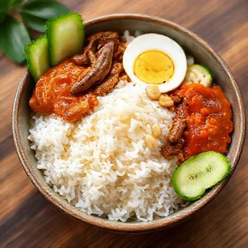 Quick Nasi Lemak Kukus Bowl