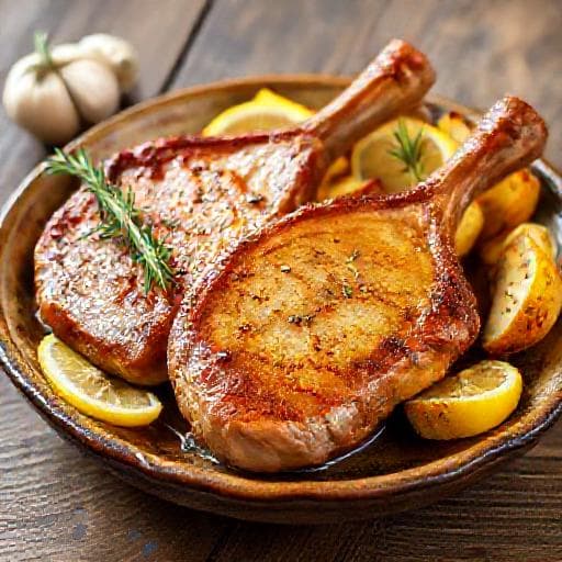 Traditional Baked Pork Chop (Svinaka Parzhola na Furna)