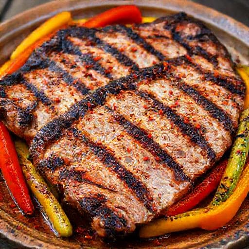 Spicy Grilled Pork Neck with Peppers