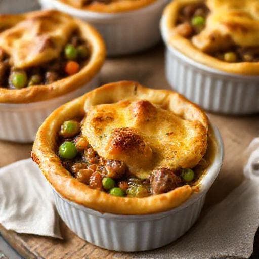 Beef and Pea Pot Pie with Savory Crust