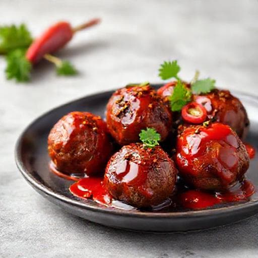 Spicy Balkan Meatballs with Tomato Glaze (Pikantni Kyufte s Domaten Glaz)
