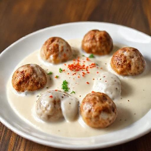 Quick Weeknight Kyufte with Simple White Sauce
