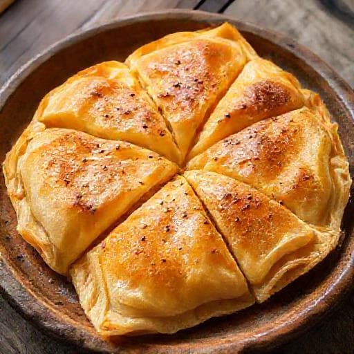 Traditional Bulgarian Banitsa with Pulled Dough