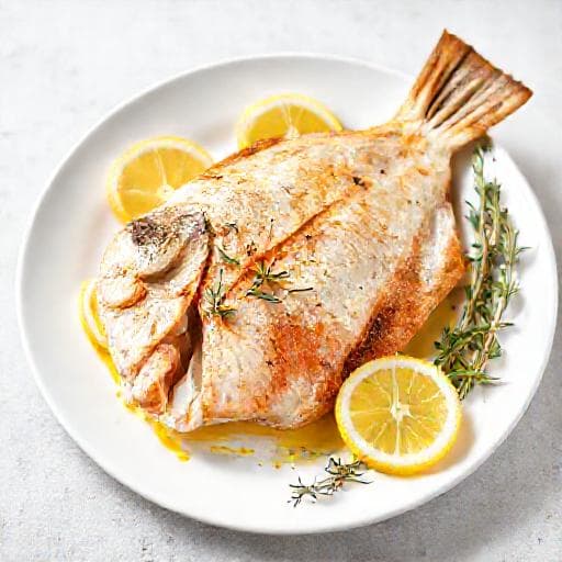 Бърз Калкан на фурна с лимон и билки (Quick Baked Turbot with Lemon and Herbs)