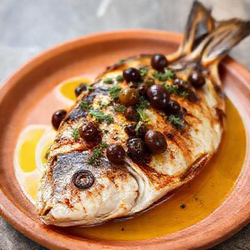 Aegean-Style Grilled Sea Bream with Olives and Capers