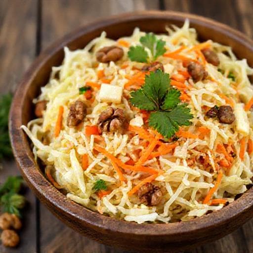 Winter Cabbage Salad with Walnuts and Apple