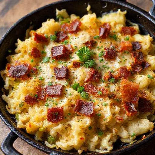Rhodope Patatnik with Leeks and Smoked Bacon