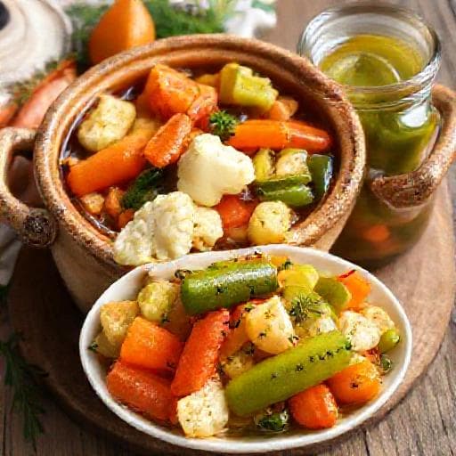 Classic Bulgarian Turshiya (Mixed Vegetable Pickles)