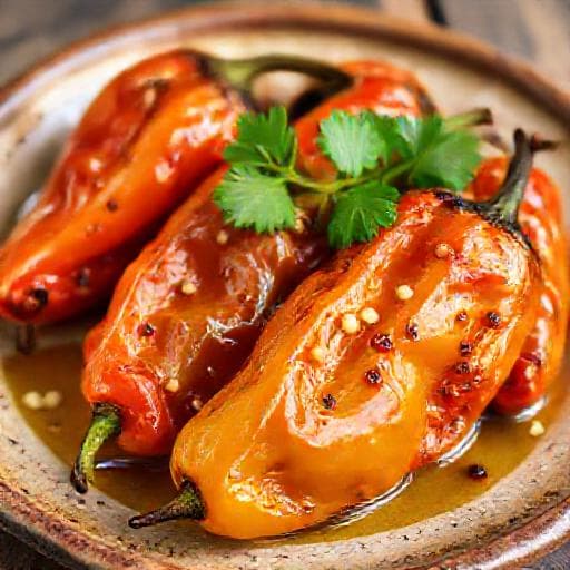 Traditional Baked Hot Peppers with Garlic