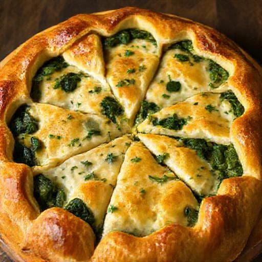 Tutmanik with Spinach and Herbs