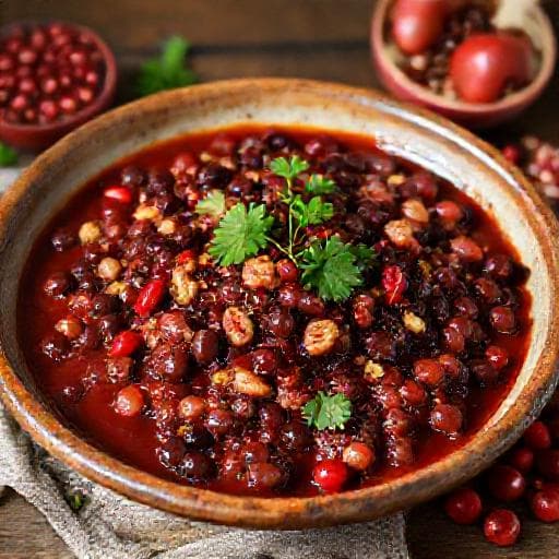 Bob Yahniya with Walnuts and Pomegranate