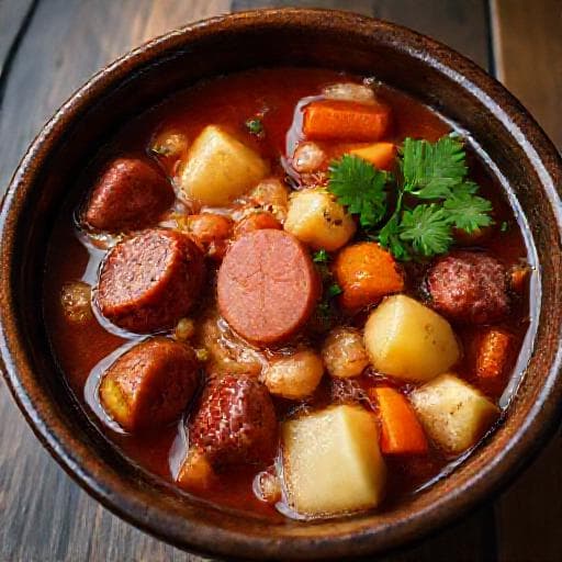 Kartofena Yahnia with Smoked Sausage (Regional Twist)