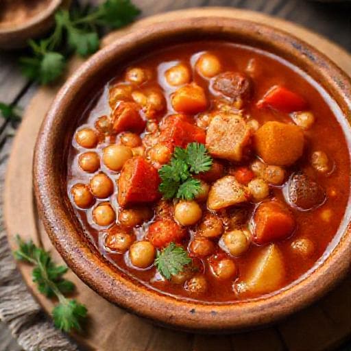 Traditional Bulgarian Yahniya ot Nahut (Chickpea Stew)