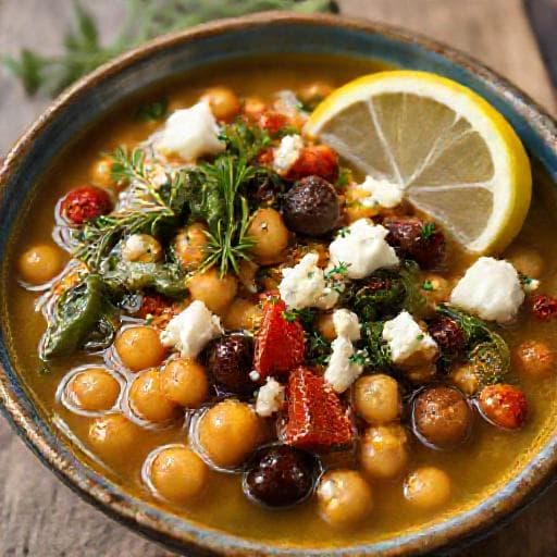 Mediterranean Yahniya ot Nahut with Feta and Olives