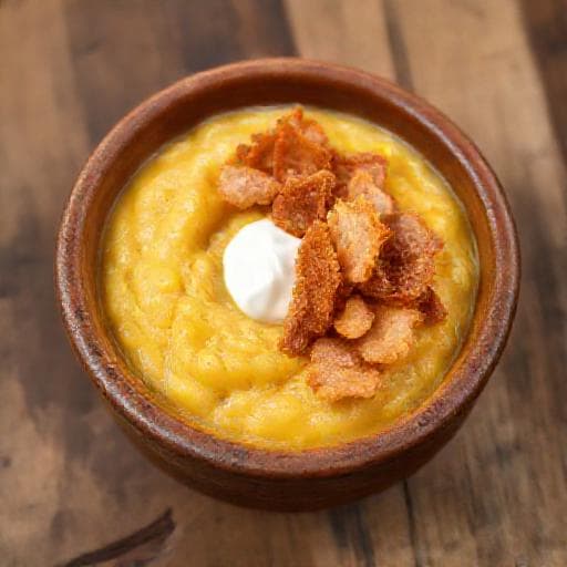 Traditional Kachamak with Pork Cracklings