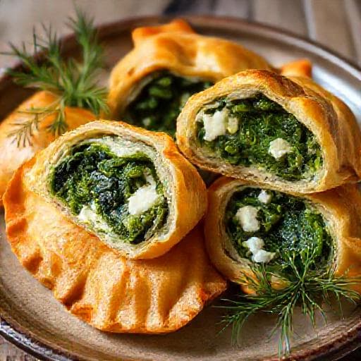 Regional Milinki със сирене with Spinach and Leeks