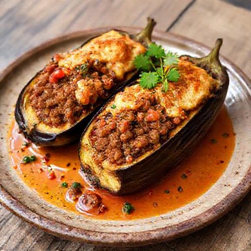 Traditional Bulgarian Stuffed Eggplant (Пълнени патладжани с кайма)