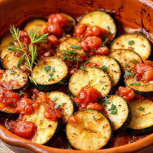 Baked Zucchini with Tomato and Herbs (Yemista Style)
